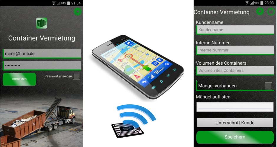 App zur Containerverwaltung per Smartphone und Tablet